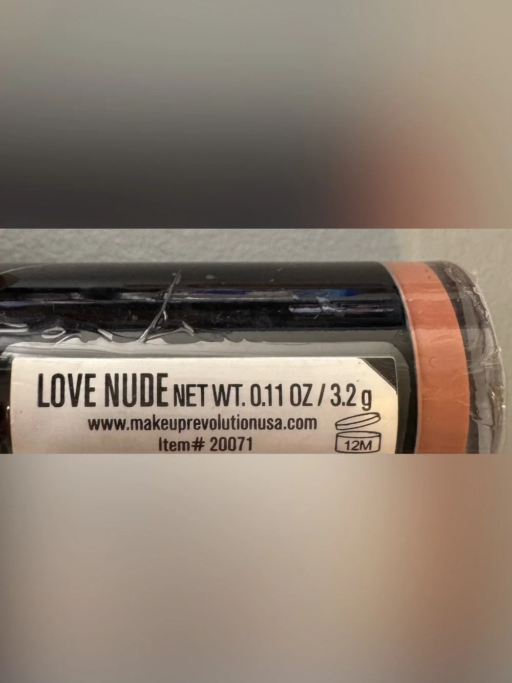 Makeup Revolution lipstick in love nude Soft Peachy Nude